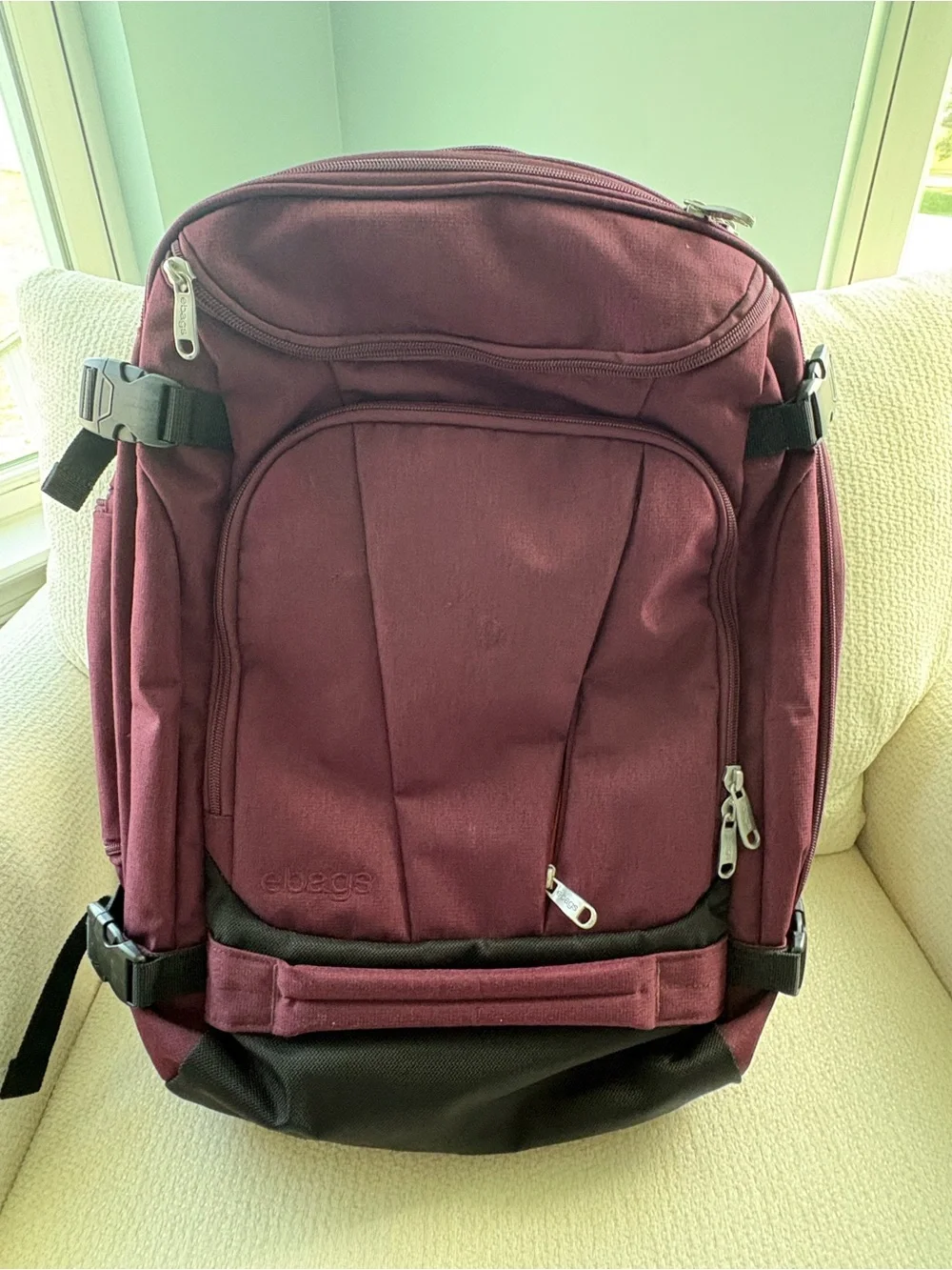 eBags Mother Lode Jr Travel Backpack Carry-On Luggage Burgundy